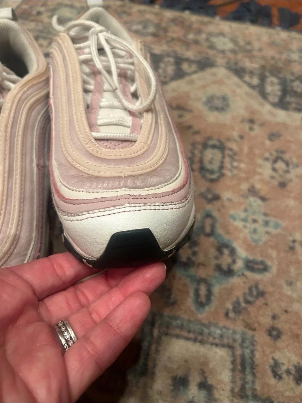 Nike Women’s Air Max 97 Sneakers - White, Light Pink & Beige